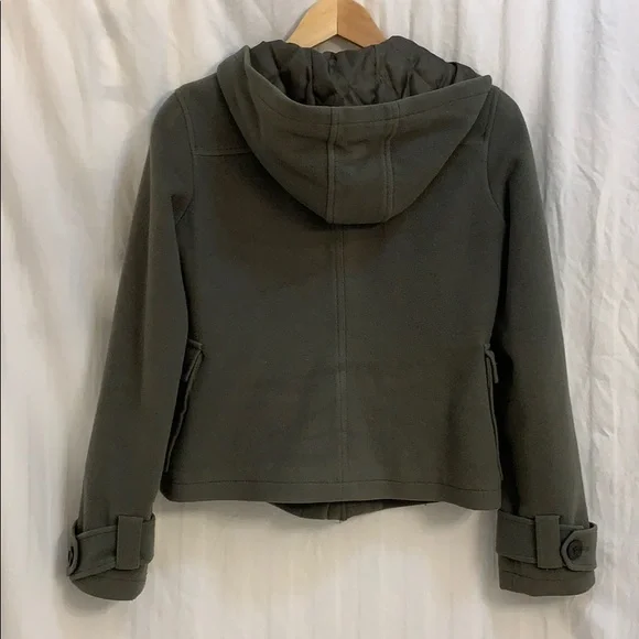 Xhilaration Military Inspired Olive Green Cropped Trench Coat - Medium - Picture 8 of 12